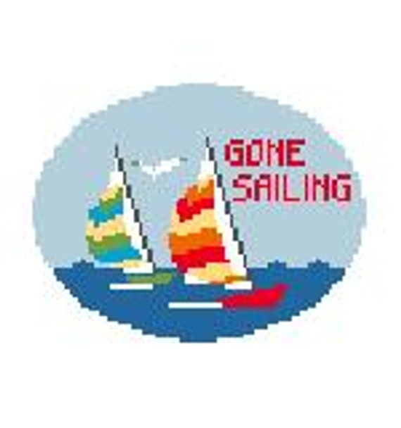 MO185 Gone Sailing Oval Kathy Schenkel Designs 4.5 x 3.25