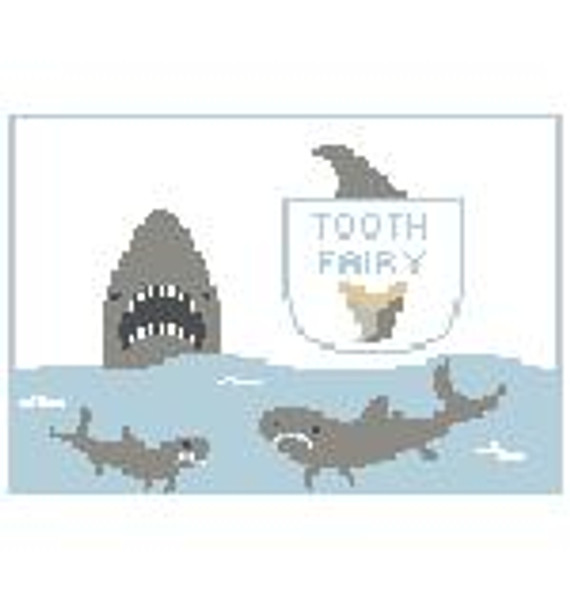 PT199 Shark Tooth Fairy Pillow Kathy Schenkel Designs 7 x 5