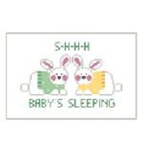 PT167 Baby's Sleeping/Bunnies Kathy Schenkel Designs 6 x 4