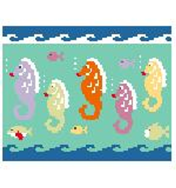 PW172 Seahorses 8 x 6 Kathy Schenkel Designs