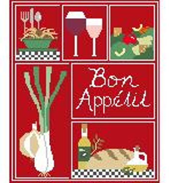SA122 Bon Appetite Sampler Kathy Schenkel Designs 8 x 10