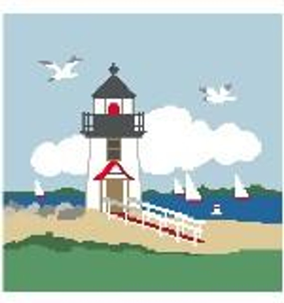 PW405 Brant Point Lighthouse Kathy Schenkel Designs 13ct 10 x 10