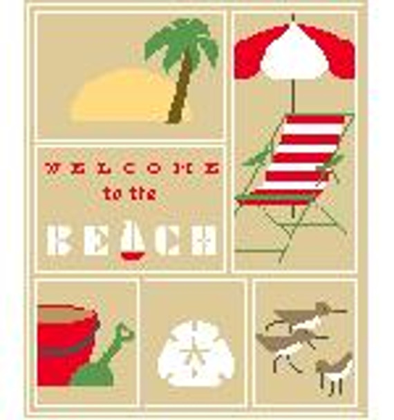 SA105 Beach Sampler w/SG Kathy Schenkel Designs 8 x 10