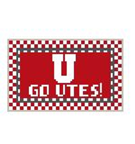 TL292A U of Utah Go Utes! 3.5 x 2 18 Mesh Kathy Schenkel Designs