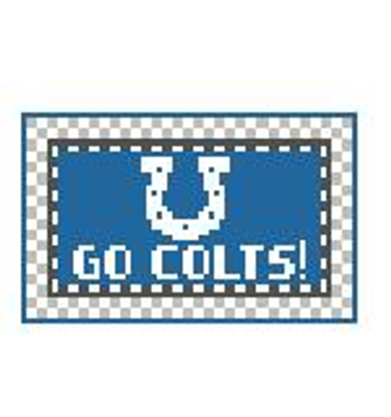 TL288 Indianapolis Go Colts! 3.5 x 2 18 Mesh Kathy Schenkel Designs