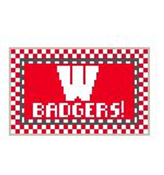 TL268 U of Wisconsin Badgers! 3.5 x 2 18 Mesh Kathy Schenkel Designs