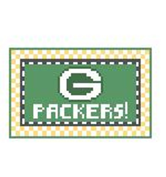 TL269 Green Bay Packers! 3.5 x 2 18 Mesh Kathy Schenkel Designs