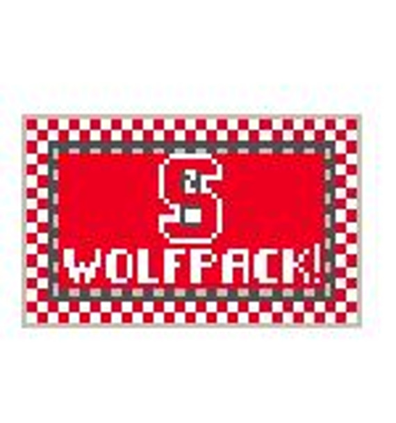 TL257 NC State Wolfpack! 3.5 x 2 18 Mesh Kathy Schenkel Designs