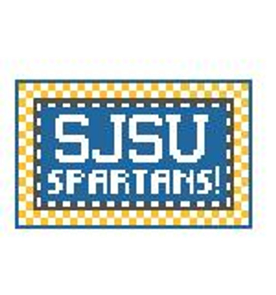 TL250B San Jose State Spartans! 3.5 x 2 18 Mesh Kathy Schenkel Designs