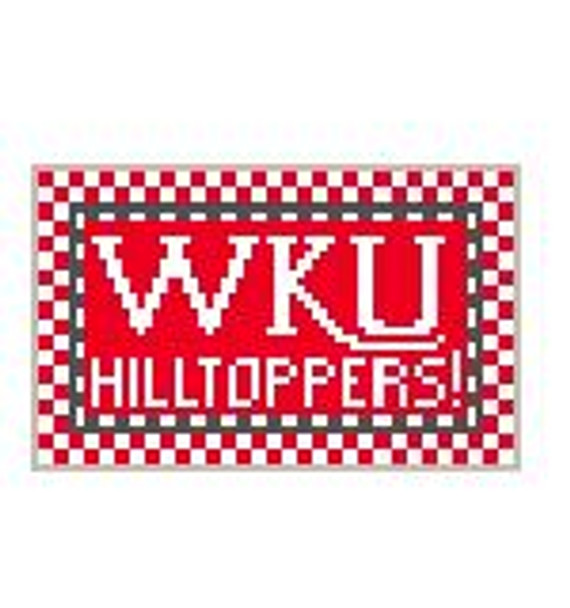 TL246A WKU Hilltoppers! 3.5 x 2 18 Mesh Kathy Schenkel Designs