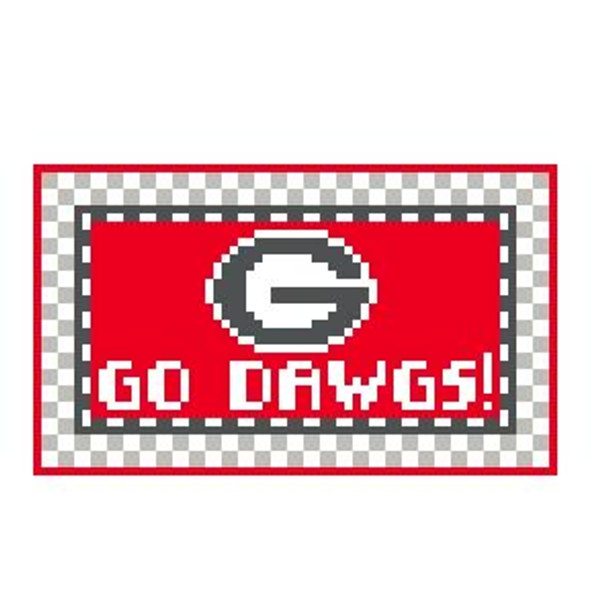 TL245A U of Georgia Go Dawgs!/13ct 3.5 x 2 18 Mesh Kathy Schenkel Designs