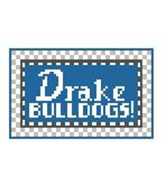 TL237 Drake Bulldogs! 3.5 x 2 18 Mesh Kathy Schenkel Designs