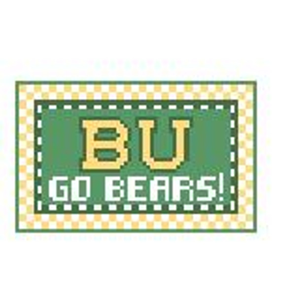 TL231 Baylor Go Bears! 3.5 x 2 18 Mesh Kathy Schenkel Designs