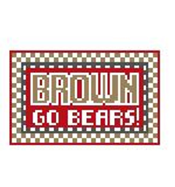 TL228B Brown Go Bears! 3.5 x 2 18 Mesh Kathy Schenkel Designs