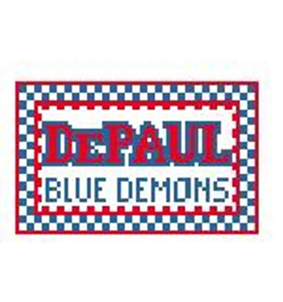 TL223B DePaul Blue Demons 3.5 x 2 18 Mesh Kathy Schenkel Designs