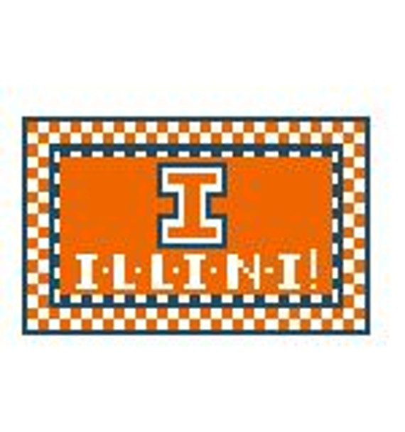 TL223 U of Illinois Illini! 3.5 x 2 18 Mesh Kathy Schenkel Designs