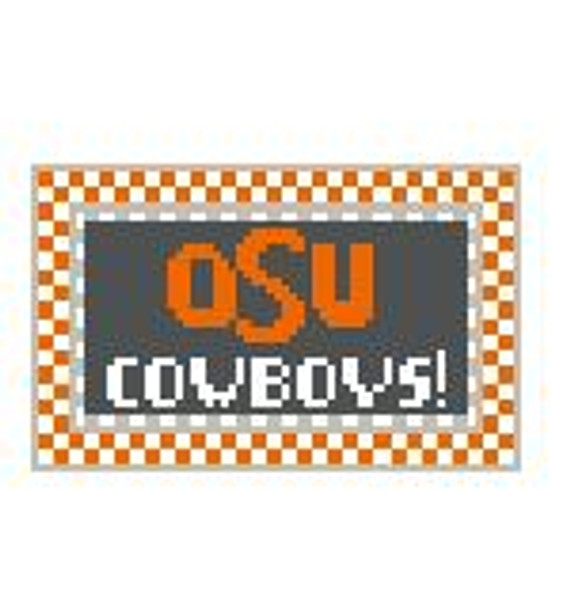 TL219B Oklahoma State U Cowboys! 3.5 x 2 18 Mesh Kathy Schenkel Designs