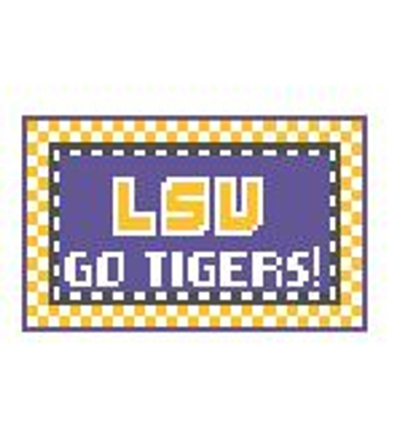 TL209 Louisiana State U Tigers! 3.5 x 2 18 Mesh Kathy Schenkel Designs