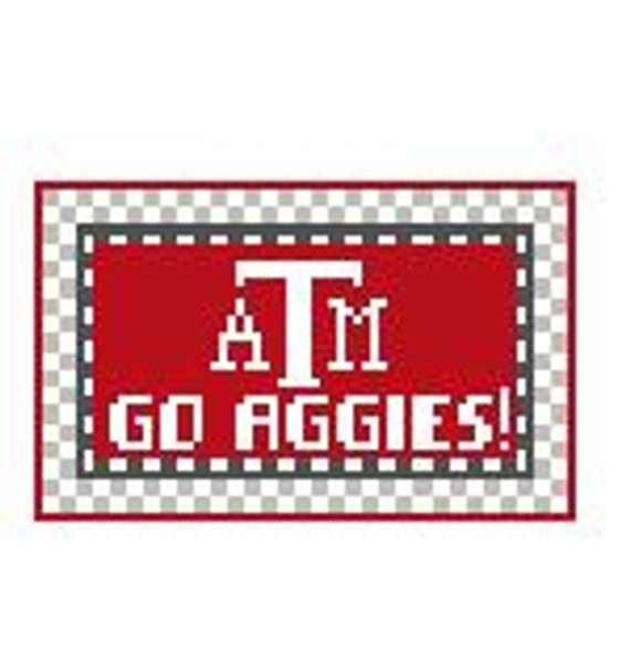 TL207 Texas A & M Aggies! 3.5 x 2 18 Mesh Kathy Schenkel Designs