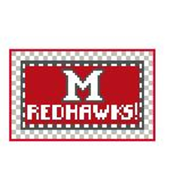 TL200A Miami of Ohio Redhawks! 3.5 x 2 18 Mesh Kathy Schenkel Designs