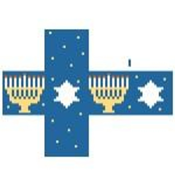 TC177 Tiny Cube/Menorah 4 x 3 18 Mesh Kathy Schenkel Designs