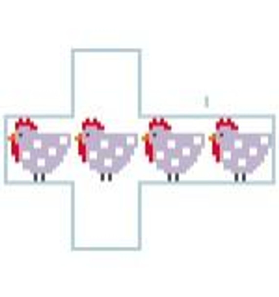 TC161 Tiny Cube/Hens 4 x 3 18 Mesh Kathy Schenkel Designs