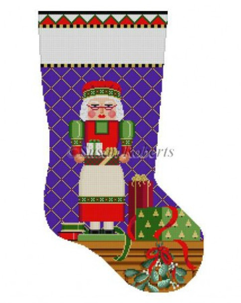 0180 Nutcracker, Mrs. Claus stocking #13 Mesh 19" h  Susan Roberts Needlepoint 