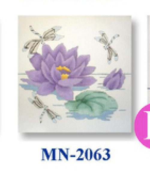 MN-2063 Purple Waterlily & Dragonfly 18 8" CBK Bettieray Designs