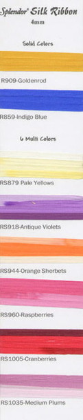 Rainbow Gallery Splendor 4mm Silk Ribbon RS879 Pale Yellows