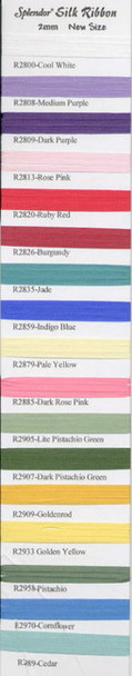 R2800 Cool White Splendor 2mm Silk Ribbon Rainbow Gallery