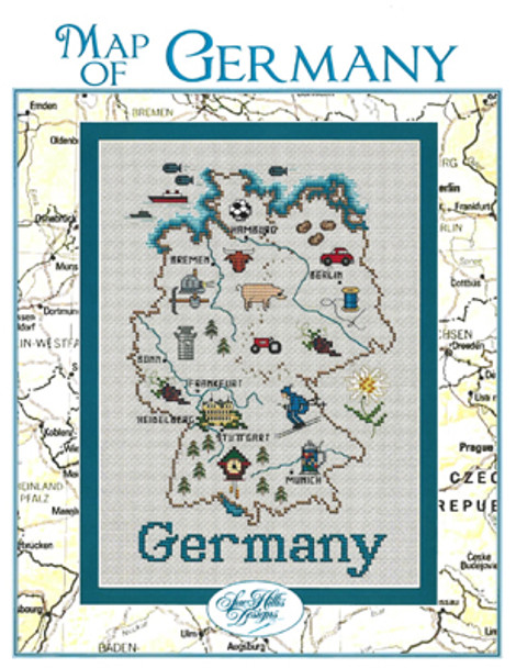 Germany Map by Sue Hillis Designs 7474 