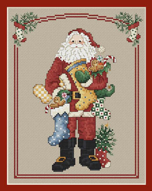 Stocking Santa 96w x 122h Sue Hillis Designs 14-2398