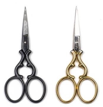 Hummingbird House 1512 Roman Black 4” Fine Point Embroidery Scissors