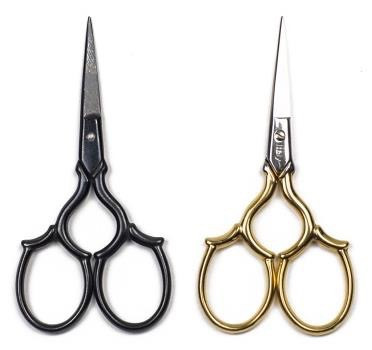 Hummingbird House 1515 Milanese Black 4” Italian Embroidery Scissors