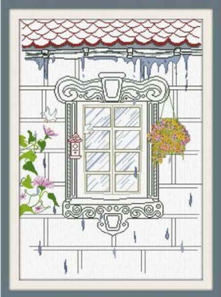 AAN362 Spring Window Alessandra Adelaide Needleworks Counted Cross Stitch Pattern
