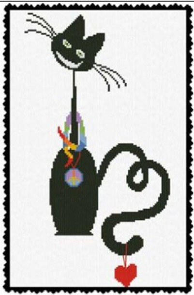 AAN357 Meow Peace and Love Alessandra Adelaide Needleworks Counted Cross Stitch Pattern