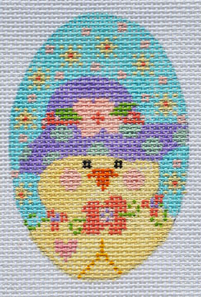 CH-136 Purple Hat Chick Egg 2 ¼ x 3 ¼ 18 Mesh Danji Designs CH Designs