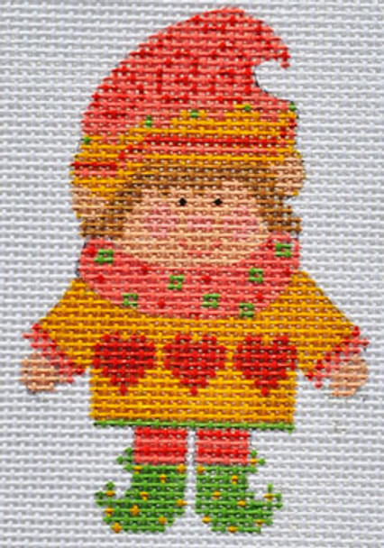 CH-152 Girl Elf 2 ¼ x 3 ½ 18 Mesh With stitch guide CH Designs