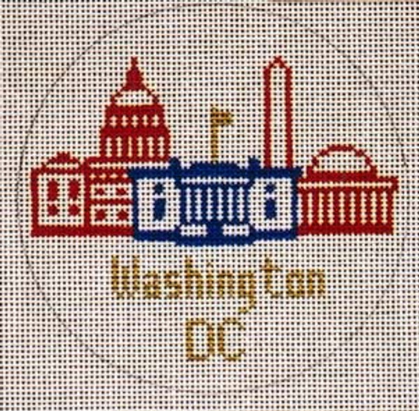 CB-42 Washington, D.C. Ornament 4” circle 18 Mesh CHRISTINE SAUNDERS– EYE OF THE NEEDLE