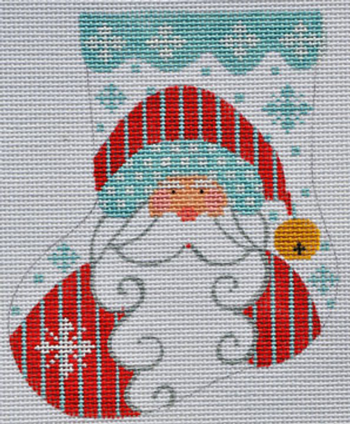 CH-193 Santa Mini Stocking With stitch guide available 4 ¼ x 5 18 Mesh Danji Designs CH Designs