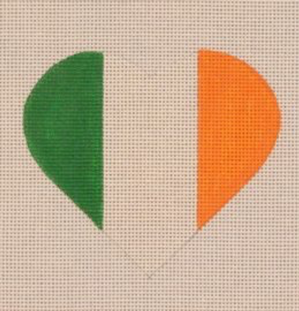 HT19 Irish Flag Heart 3.25 x 3.75 18 Mesh Pepperberry Designs 