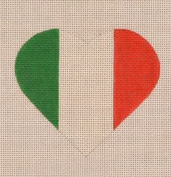 HT18 Italian Flag Heart 3.25 x 3.75 18 Mesh Pepperberry Designs 