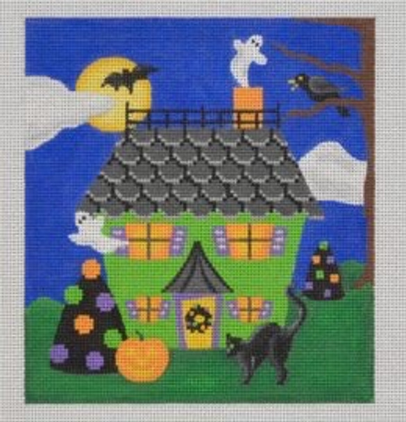 HH05 Halloween Holiday House 5.5 x 6 18 Mesh Pepperberry Designs 