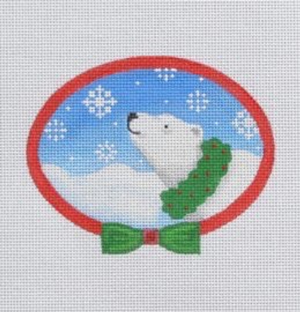 PB01 Polar Bear, Wreath 3.25 x 4.25 18 Mesh Pepperberry Designs 