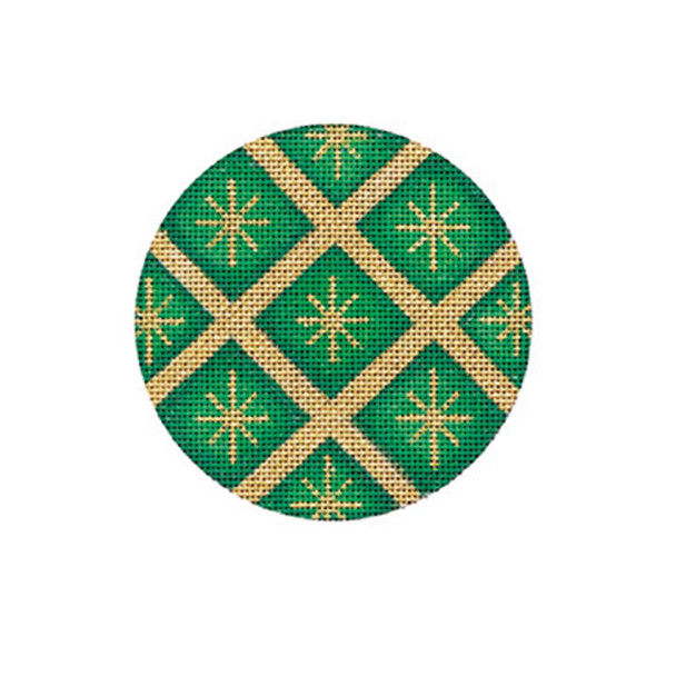 ST02 Quilted Star, Round - Green 4.25 Dia 18 Mesh Pepperberry Designs 