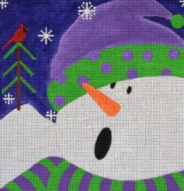 SN06 Graphic Snowman Polka Dot Hat  7 x 7 18 Mesh Pepperberry Designs