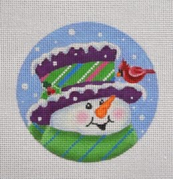 SN22 Topper Snowman Ornament 4 Dia. 18 Mesh Pepperberry Designs