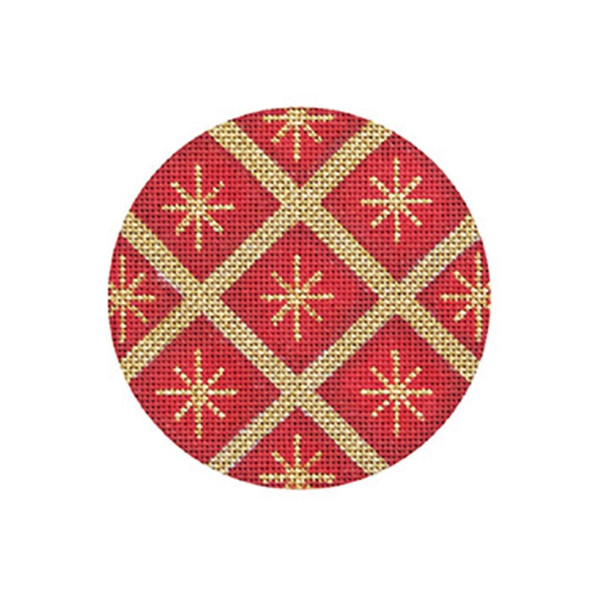 ST01 Quilted Star, Round - Red 4.25 Dia 18 Mesh Pepperberry Designs 