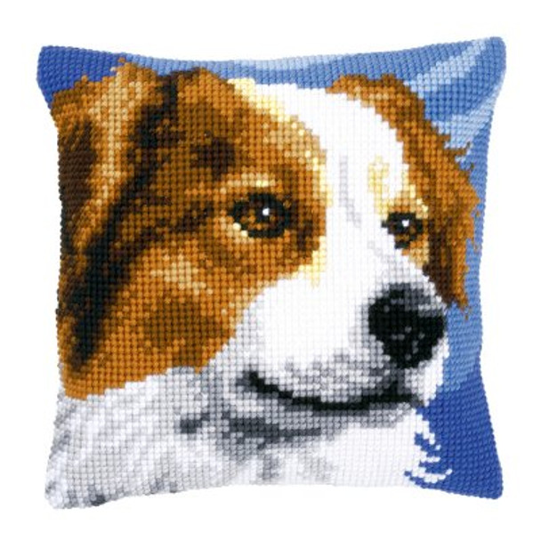 PNV149770 Vervaco Kit Border Collie Pillow 16" x 16"; Canvas; 18ct 