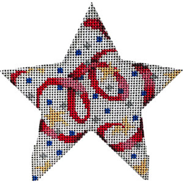 CT-1988 Confetti Ribbons Star Medium 4x4   18 Mesh Associated Talents 